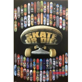 Skate Or Die Assorted Skate Deck Art Vintage 2002 UK Import Poster 24 x 36