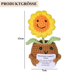 Emotional Support, Pocket Hug Thank You Gift, Sunflower Thank You Gifts Lucky Charm, Positive Gifts for Friends Colleagues Family Knitted Positive Replacement Emotional Support Decor