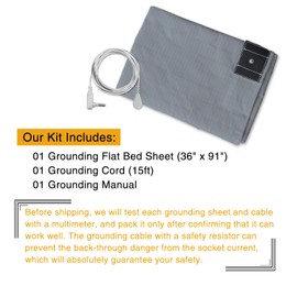 Grounding Sheet, Therapy Grounding Sheet with Grounding Conductive Cord, Conductive Grounding Mat for Better Sleep, Reduce Pain and Inflammation (Grey-Half Sheet 36" 90")