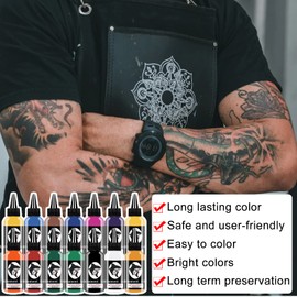 AYCOS Tattoo Ink-14 Colors 30 ml Tattoo Ink Set Colored Ink-Tattoo Supplies with Microblade Paint and UV Tattoo Ink - for Body Tattooing and Art Painting