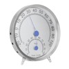 Round Thermometer Stainless Steel Waterproof Heat Resistant Thermometer Hygrometer for
