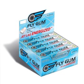 Fly Gum by Liquid Core® – Energy Gum with 80mg of Natural Caffeine Per Piece - Sugar-Free, Aspartame-Free, Caffeine Gum for Travel – 15 Packs - 75 Pieces