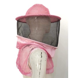 Clothes & Leather Gear Three Layer Ventilated Beekeeping Veil in Round (Pink, 3 Layer HAT)