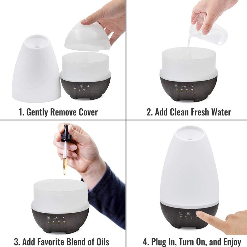 HealthSmart Large 500mL Essential Oil Diffuser with Colorful Mood Light