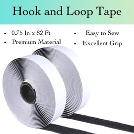 0.75 Inch x 82 Feet Black Hook and Loop Tape Heavy Duty, Keep Couch Cushions Carpet Rugs from Sliding, Ysibbon Adhesive Hook and Loop Strips for Home Wall Sofa Office School Car and Crafting