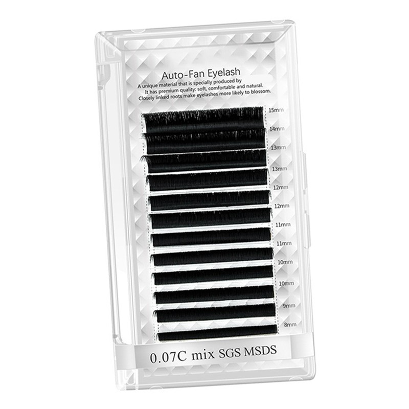 Auto Fan False Eyelashes Women Professional Salon Black Volume False