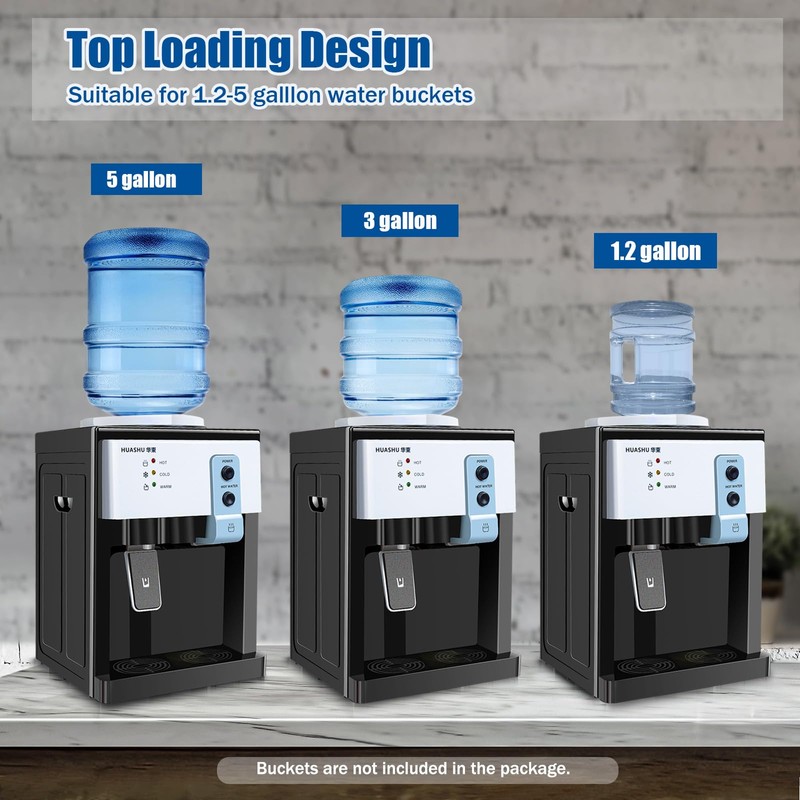 Top Loading Countertop Water Cooler Dispenser 5 Gallon Electric Hot