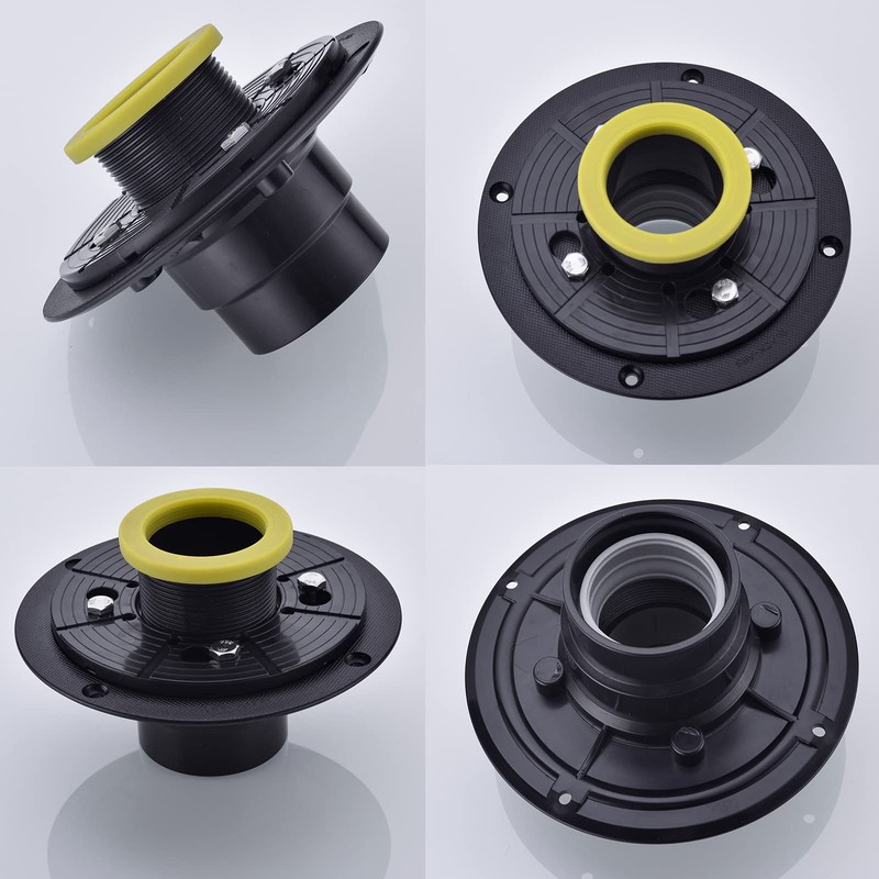 SEABEFORE 6-inch Brushed Stainless Square Shower Floor Drain Kit with