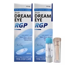 Dream Eye 드림아이 하드렌즈용액 350ml X 2개 (뽁뽁이+하드렌즈케이스) Dream Eye Hard Lens Solution 350ml x 2 (with Pouch and Hard Lens Case)