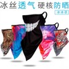 Ice Silk Ear-Hanging UV Protection Mask, Triangular Scarf Neck Cover Mesh Face Cover Mask/Sky Full of Sunset 10ea