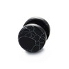 2pcs 10MM Black Marble Stud Earrings Men Women, Steel Cheater