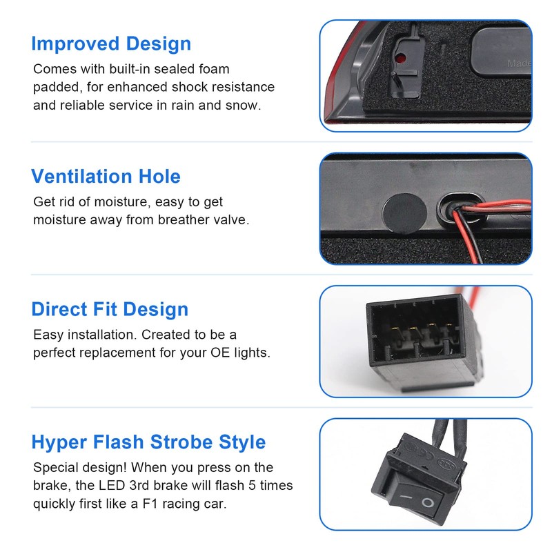 SHINEFIT LED Third 3rd Brake Light Compatible with Ram 1500