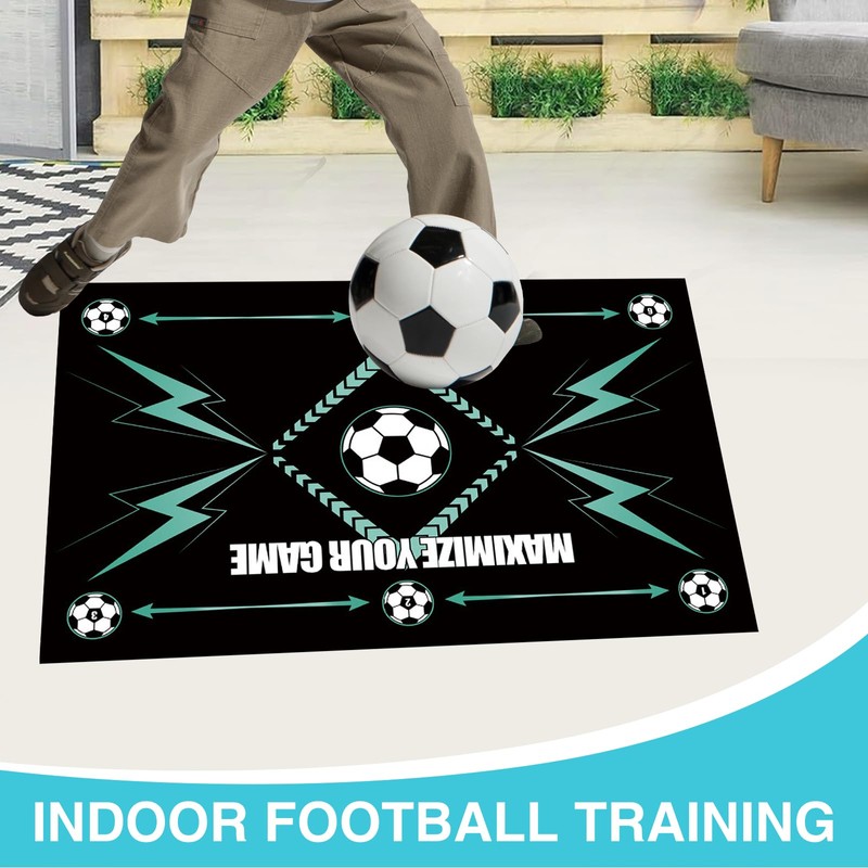 60×90cm Football Training Mat, Non-Slip Shock Pro Dribbler Football Mat