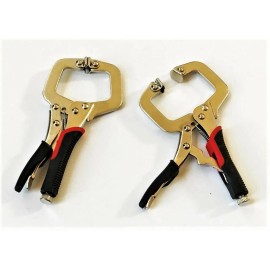 Cal Hawk 4 CAL-HAWK SUPER GRIP 6" LOCKING VISE C CLAMP PLIERS W/FLEX PADS WELDING BPL06RA