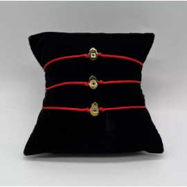 Trend Pack of 3 Red Small Hamsa Cord Bracelet Adjustable Stainless Steel