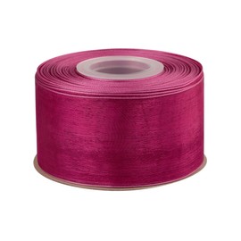 Ribbonitlux 1 Inch Sheer Organza Ribbon, Wine Shimmer Chiffon Ribbon 50 Yards-Roll, Decorative Wrapping Transparent Organza Ribbon for Wedding Events Christmas Decaration Making Floral Bouquets DIY Crafts