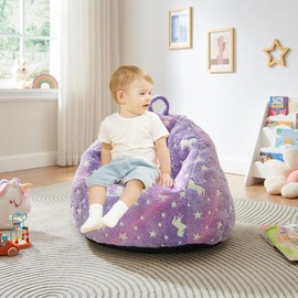 Ulax furniture Kids Couch, Mini Sofa Couch, Kids Bean Bag Chair, Ideal for toddlers (Rainbow Unicorn)