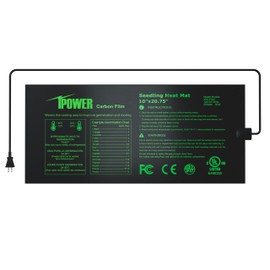 iPower 10" x 20.75" Seeding Heat Mat Upgraded Carbon Film Indoor Warm Hydroponic Plant Germination Starting Pad Durable Waterproof, Black
