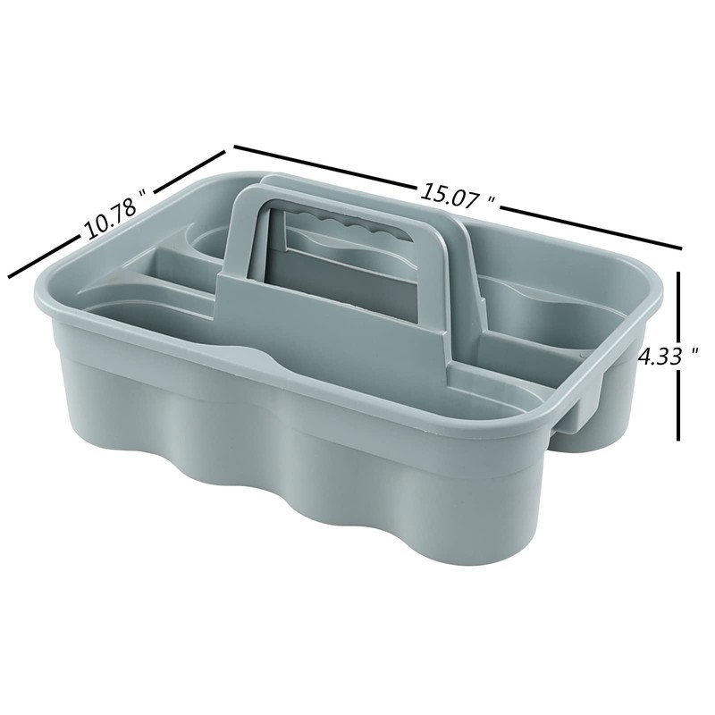 Qqbine Plastic Cleaning Tote Caddy, Plastic Caddy with Handle, 6
