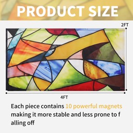 Torixqi 4 Pcs Fluorescent Light Covers - Light Covers for Ceiling Lights Classroom, Magnetic Light Filters for Office, Hospitals, Home 4 x 2 Feet (Colorful art)