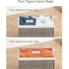 SETVSON Storage Basket with Lid Wicker Baskets for Storage with
