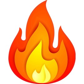 StickerTalk Fire Vinyl Sticker, 4 inches by 5 inches