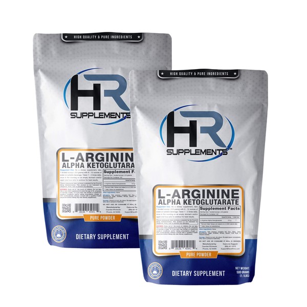 HR Supplements L-Arginine Alpha Ketoglutarate (AAKG) Powder, 1 Kilogram (2.2 Lbs), Unflavored, Lab-Tested, Scoop Included