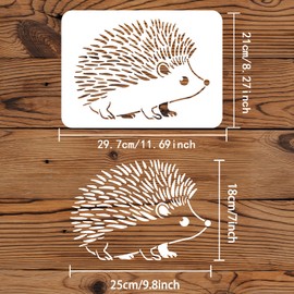 FINGERINSPIRE Hedgehog Stencil 29.7 x 21 cm Reusable Hedgehog Painting Template Porcupine DIY Animal Stencils Hedgehog Pattern Stencil for Painting on Walls, Floors, Furniture, Wood, Paper, Textile Design