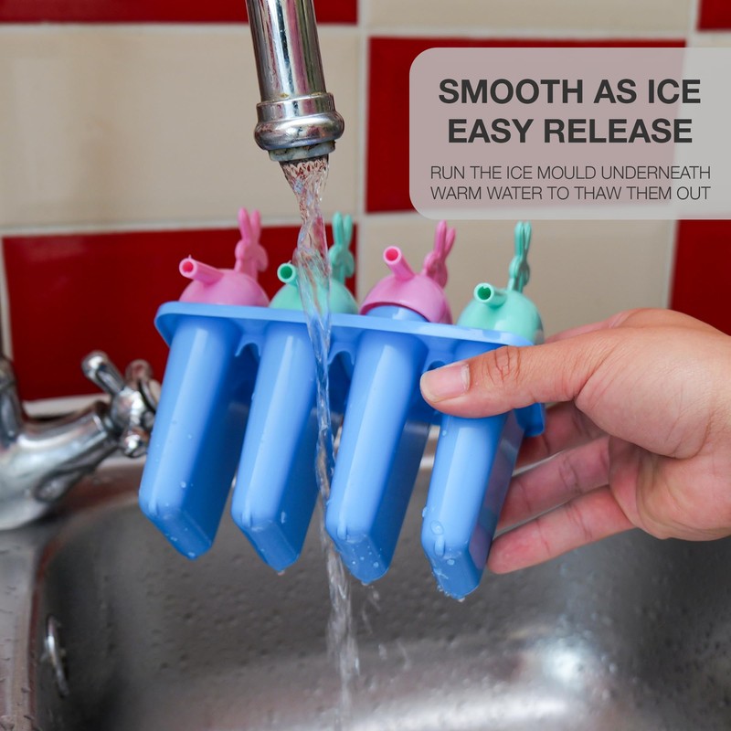 Ice Lolly Moulds, Healthy Refreshing Fruit Treat Maker with Sticks