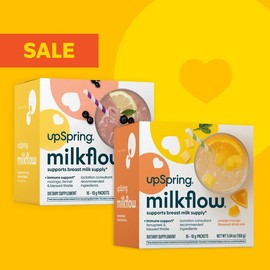 UpSpring MilkFlow Lactation & Immune Support Drink Mix for Moms – Choose Fenugreek or Moringa – Boost Milk Supply, Convenient On-the-Go Formula