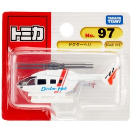 Takara Tomy Tomica No. 97 Doctor Heli Blister Mini Car, Car, Toy for 3 Years and Up, Blister Packaging, Toy Safety Standards Passed, ST Mark Certified, TOMICA TAKARA TOMY