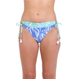 La Blanca Women's Side Tie Hipster Bikini Bottom, Chambray//Beachside Bay, 16