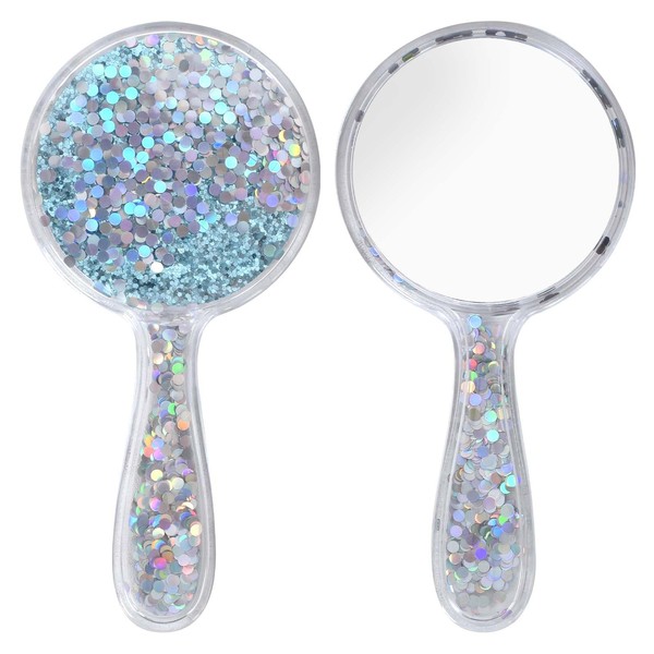 Naapesi Handspiegel,Professioneller Handspiegel mit Griff,Schminkspiegel Runde Form,Friseure Rasierspiegel Kosmetikspiegel, Runde