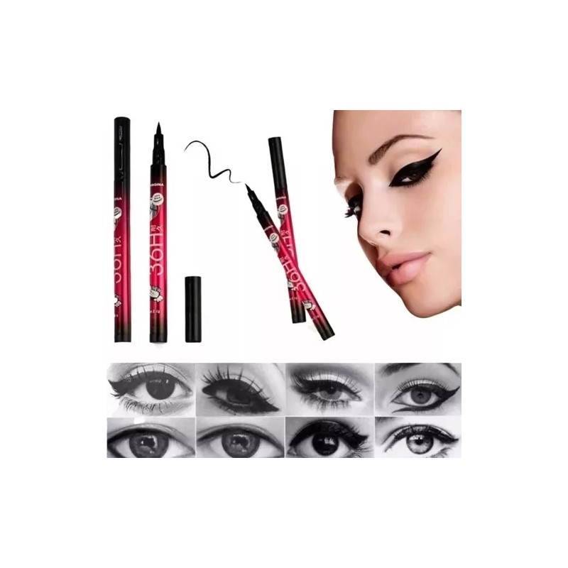 PM Delineador Delineador Negro Indeleble Plumon 36 Horas Larga Duracion