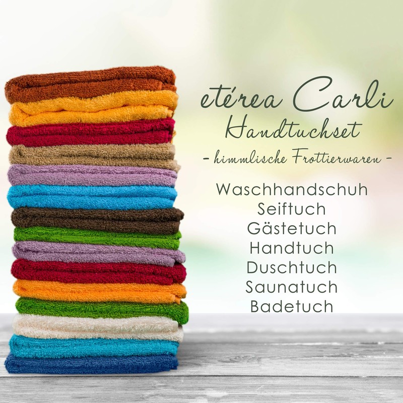 Etérea Carli Hand Towels, Single + Set + Bath Mat,