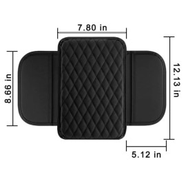 Unbranded Universal Car Center Console Cover Car Armrest Cover Cushion with 2 Storage Bags