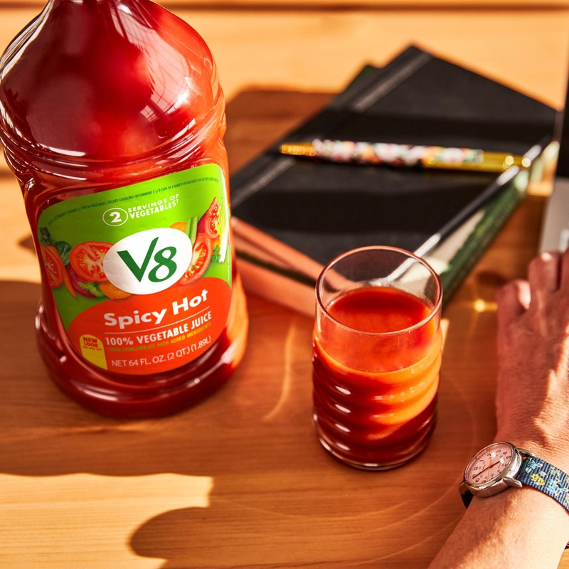 V8 Spicy Hot 100% Vegetable Juice, 64 fl oz Bottle