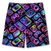 Kids Neon Swim Trunks Size 7 8 Boys Cool Game