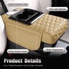 Priprilod Beige Car Center Console Armrest Pillow, Memory Foam with