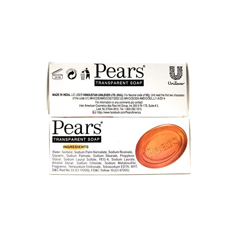 Pears Transparent Glycerin Bar Soap 3.5 Oz Each (3 Pack)