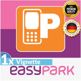 1 x EASYPARK Easy Park Rear Glass Sticker Ticket Sticker Vignette Car Park App Sticker Parking Badge (6 x 6 cm, UV Protection, Removable, Made in Germany)