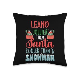Ice Cold Charisma Christmas Holiday Heat Leano Jollier Than Santa Cooler Than Snowman Frosty Throw Pillow, 16x16, Multicolor