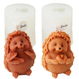 Moldes de silicona para velas (Paquete de 2 moldes para velas de erizo)