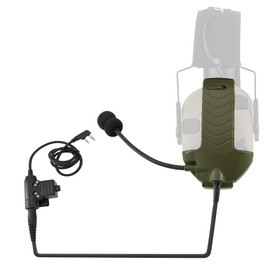 TSVISIONCORE Microphone & PTT for Walker's Razor Noise Cancelling Headphone Airsoft (Army Green)