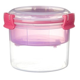 Sistema Breakfast TO GO | Food Storage Container with Compartments & Spoon | 530 ml | BPA-Free | Assorted Colours