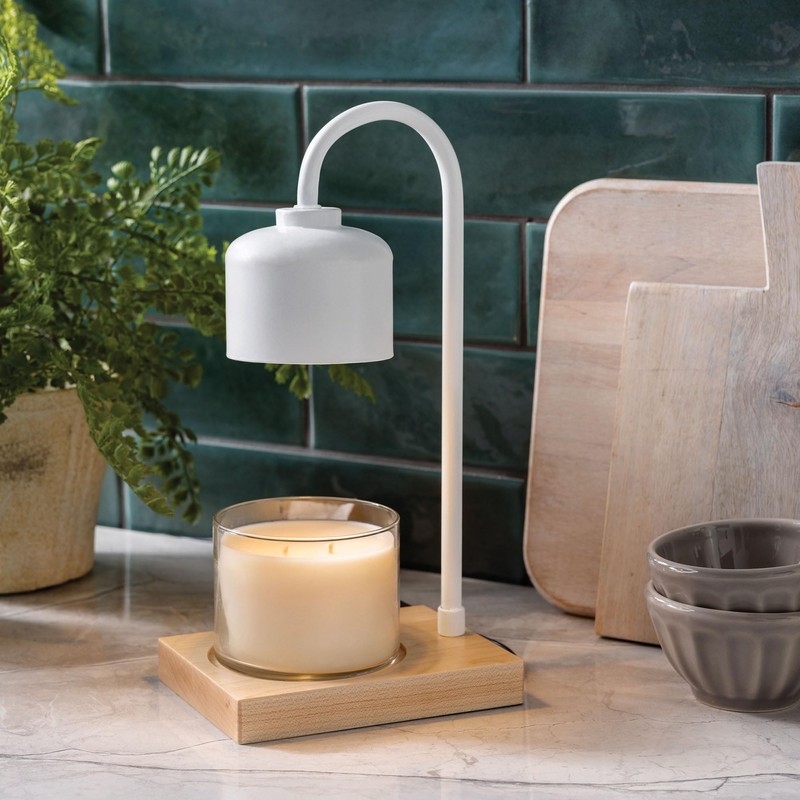 Candle Warmers Etc. Arched Lamp for Top-Down Candle Melting, White