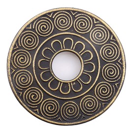 Beminh Trivet Cast Iron Decorative Trivet Mat Coaster with Rubber Feet - Heavy Duty Hot Pot Holder Pad, Non-Slip with Vintage Floral Pattern- for Kitchen Dining Table Tea Pot Gift(Black and Gold)