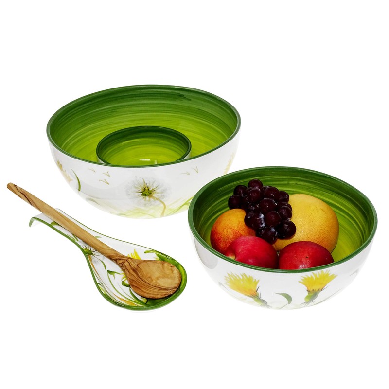Lashuma Italian Serving Bowl Ceramic Fruit Bowl 22 cm Round