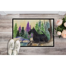 Caroline's Treasures SS8101MAT Scottish Terrier Doormat 18x27 Front Door Mat Indoor Outdoor Rugs for Entryway, Non Slip Washable Low Pile, 18H X 27W