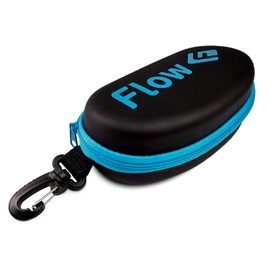 Flow - Funda protectora rígida para anteojos de natación con clip para mochila (azul)